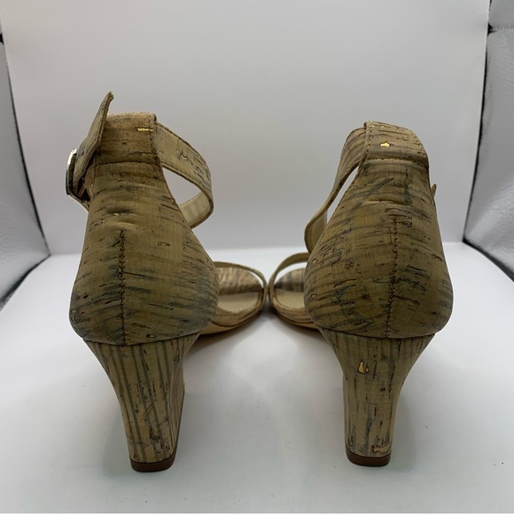 Johnston & Murphy Deena Multi Bleached Cork Ankle Strap Heels, Size 6.5M - Picture 5 of 8